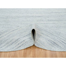 Load image into Gallery viewer, 12&#39;x12&#39; Ivory, Natural Wool Hand Loomed, Plain Modern Striae Design Soft Pile, Round Oriental Rug FWR392556