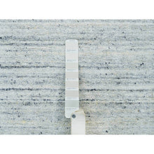 Load image into Gallery viewer, 12&#39;x12&#39; Ivory, Natural Wool Hand Loomed, Plain Modern Striae Design Soft Pile, Round Oriental Rug FWR392556