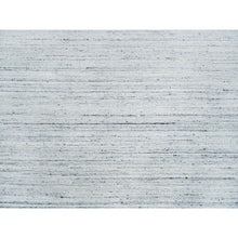 Load image into Gallery viewer, 12&#39;x12&#39; Ivory, Natural Wool Hand Loomed, Plain Modern Striae Design Soft Pile, Round Oriental Rug FWR392556