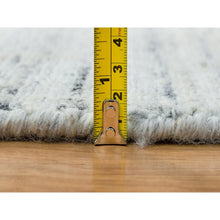 Load image into Gallery viewer, 12&#39;x12&#39; Ivory, Natural Wool Hand Loomed, Plain Modern Striae Design Soft Pile, Round Oriental Rug FWR392556