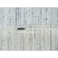 Load image into Gallery viewer, 12&#39;x12&#39; Ivory, Natural Wool Hand Loomed, Plain Modern Striae Design Soft Pile, Round Oriental Rug FWR392556