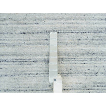 Load image into Gallery viewer, 10&#39;x10&#39; Ivory, Hand Loomed Plain Modern Striae Design, Soft Pile Pure Wool, Round Oriental Rug FWR392586