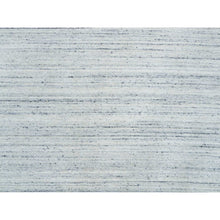 Load image into Gallery viewer, 10&#39;x10&#39; Ivory, Hand Loomed Plain Modern Striae Design, Soft Pile Pure Wool, Round Oriental Rug FWR392586