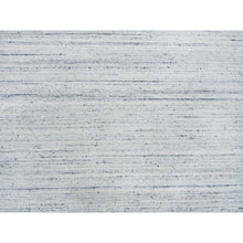 Load image into Gallery viewer, 8&#39;x8&#39; Ivory, Plain Modern Striae Design Soft Pile, Organic Wool Hand Loomed, Round Oriental Rug FWR392592