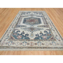 Load image into Gallery viewer, 9&#39;10&quot;x13&#39;10&quot; Ivory With Soft Tones, Reimagined Persian Viss Design, Plush And Lush Soft Pile, Pure Wool Hand Knotted, Oriental Rug FWR392604