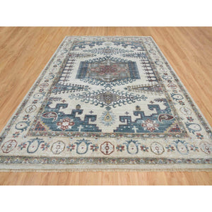 9'10"x13'10" Ivory With Soft Tones, Reimagined Persian Viss Design, Plush And Lush Soft Pile, Pure Wool Hand Knotted, Oriental Rug FWR392604