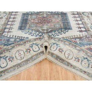 9'10"x13'10" Ivory With Soft Tones, Reimagined Persian Viss Design, Plush And Lush Soft Pile, Pure Wool Hand Knotted, Oriental Rug FWR392604