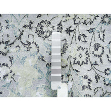 Load image into Gallery viewer, 8&#39;x10&#39; Light Gray, Pure Silk With Wool Hand Knotted, Broken Kashan Design, Oriental Rug FWR392658