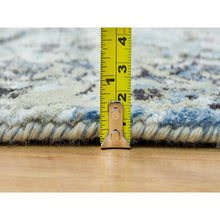 Load image into Gallery viewer, 8&#39;x10&#39; Light Gray, Pure Silk With Wool Hand Knotted, Broken Kashan Design, Oriental Rug FWR392658