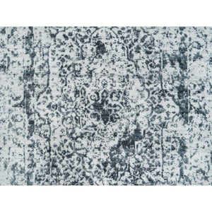 2'8"x21'8" Gray, Broken Persian Design, Wool And Pure Silk Hand Knotted, Xl Runner Oriental Rug FWR392670
