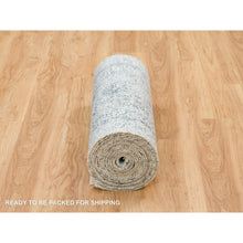 Load image into Gallery viewer, 2&#39;8&quot;x21&#39;8&quot; Gray, Broken Persian Design, Wool And Pure Silk Hand Knotted, Xl Runner Oriental Rug FWR392670