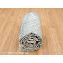 Load image into Gallery viewer, 11&#39;10&quot;x14&#39;10&quot; Blue and Gray, Wool and Silk Hand Knotted, Modern Abstract with Mosaic Design, Oversized Oriental Rug FWR392682