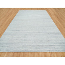 Load image into Gallery viewer, 10&#39;1&quot;x14&#39;1&quot; Ivory, Natural Wool Hand Loomed, Plain Modern Striae Design Soft Pile, Oriental Rug FWR392706