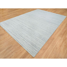 Load image into Gallery viewer, 10&#39;1&quot;x14&#39;1&quot; Ivory, Natural Wool Hand Loomed, Plain Modern Striae Design Soft Pile, Oriental Rug FWR392706