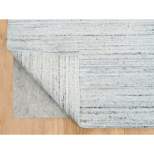 Load image into Gallery viewer, 10&#39;1&quot;x14&#39;1&quot; Ivory, Natural Wool Hand Loomed, Plain Modern Striae Design Soft Pile, Oriental Rug FWR392706