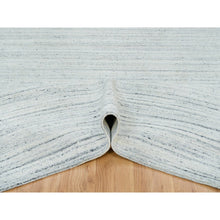 Load image into Gallery viewer, 10&#39;1&quot;x14&#39;1&quot; Ivory, Natural Wool Hand Loomed, Plain Modern Striae Design Soft Pile, Oriental Rug FWR392706