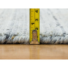 Load image into Gallery viewer, 10&#39;1&quot;x14&#39;1&quot; Ivory, Natural Wool Hand Loomed, Plain Modern Striae Design Soft Pile, Oriental Rug FWR392706