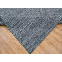 Load image into Gallery viewer, 12&#39;1&quot;x15&#39;1&quot; Arsenic Gray, Modern Striae Design Soft Pile, All Wool Hand Loomed, Oversized Oriental Rug FWR392724