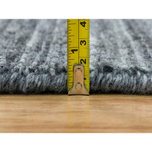 Load image into Gallery viewer, 12&#39;1&quot;x15&#39;1&quot; Arsenic Gray, Modern Striae Design Soft Pile, All Wool Hand Loomed, Oversized Oriental Rug FWR392724
