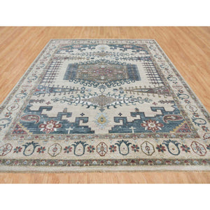 13'10"x16'2" Ivory With Soft Tones, Reimagined Persian Viss Design, Plush And Lush Soft Pile, Extra Soft Wool Hand Knotted, Oversized Oriental Rug FWR392736