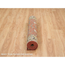 Load image into Gallery viewer, 4&#39;x10&#39; Terracotta Red, Antiqued Fine Heriz Re-creation, Hand Knotted, Soft Wool, Wide Runner Oriental Rug FWR392772