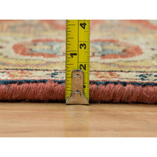 Load image into Gallery viewer, 4&#39;x10&#39; Terracotta Red, Antiqued Fine Heriz Re-Creation, Hand Knotted, Soft Wool, Wide Runner Oriental Rug FWR392772