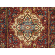 Load image into Gallery viewer, 2&#39;7&quot;x18&#39; Terracotta Red, Hand Knotted, Antiqued Fine Heriz Re-creation, Densely Woven, Natural Dyes, Organic Wool, Xl Runner Oriental Rug FWR392820