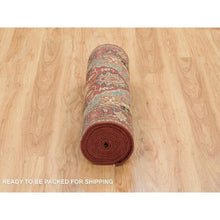 Load image into Gallery viewer, 2&#39;7&quot;x18&#39; Terracotta Red, Hand Knotted, Antiqued Fine Heriz Re-creation, Densely Woven, Natural Dyes, Organic Wool, Xl Runner Oriental Rug FWR392820