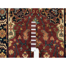 Load image into Gallery viewer, 2&#39;8&quot;x12&#39; Rust Red, Antiqued Sarouk Re-Creation, Natural Dyes Densely Woven, Natural Wool Hand Knotted, Runner Oriental Rug FWR392826