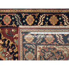 Load image into Gallery viewer, 2&#39;8&quot;x12&#39; Rust Red, Antiqued Sarouk Re-creation, Natural Dyes Densely Woven, Natural Wool Hand Knotted, Runner Oriental Rug FWR392826