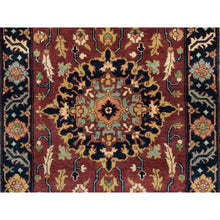Load image into Gallery viewer, 2&#39;7&quot;x12&#39; Rust Red, Hand Knotted Antiqued Sarouk Re-creation, Natural Dyes Densely Woven, 100% Wool, Runner Oriental Rug FWR392838