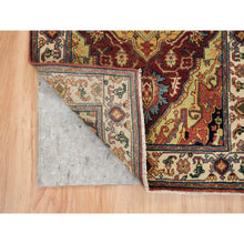 Load image into Gallery viewer, 2&#39;7&quot;x12&#39; Terracotta Red, Antiqued Fine Heriz Re-creation, Natural Dyes Dense Weave, Organic Wool Hand Knotted, Runner Oriental Rug FWR392856