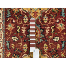 Load image into Gallery viewer, 2&#39;7&quot;x12&#39; Terracotta Red, Antiqued Fine Heriz Re-creation, Natural Dyes Dense Weave, Organic Wool Hand Knotted, Runner Oriental Rug FWR392856