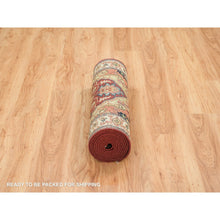 Load image into Gallery viewer, 2&#39;7&quot;x12&#39; Terracotta Red, Antiqued Fine Heriz Re-creation, Natural Dyes Dense Weave, Organic Wool Hand Knotted, Runner Oriental Rug FWR392856