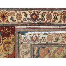 Load image into Gallery viewer, 2&#39;7&quot;x12&#39; Terracotta Red, Antiqued Fine Heriz Re-creation, Natural Dyes Dense Weave, Organic Wool Hand Knotted, Runner Oriental Rug FWR392856