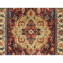 Load image into Gallery viewer, 2&#39;7&quot;x22&#39; Terracotta Red, Hand Knotted Antiqued Fine Heriz Re-Creation, Natural Dyes Dense Weave, Extra Soft Wool, XL Runner Oriental Rug FWR392976