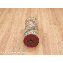 Load image into Gallery viewer, 2&#39;7&quot;x22&#39; Terracotta Red, Hand Knotted Antiqued Fine Heriz Re-Creation, Natural Dyes Dense Weave, Extra Soft Wool, XL Runner Oriental Rug FWR392976