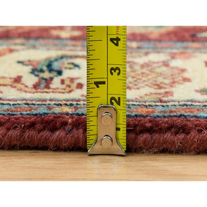 2'7"x22' Terracotta Red, Hand Knotted Antiqued Fine Heriz Re-Creation, Natural Dyes Dense Weave, Extra Soft Wool, XL Runner Oriental Rug FWR392976