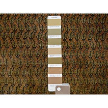 Load image into Gallery viewer, 2&#39;6&quot;x11&#39;5&quot; Copper Brown, Vintage Persian Tabriz with Paisley Repetitive Intricate Pattern, Shaved Down, Zero Pile, Sides and Ends Professionally Secured, Fragment, Runner, Oriental Rug Sh654 FWR3924