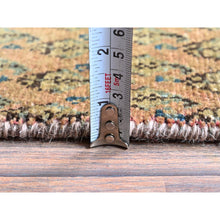 Load image into Gallery viewer, 2&#39;6&quot;x11&#39;5&quot; Copper Brown, Vintage Persian Tabriz with Paisley Repetitive Intricate Pattern, Shaved Down, Zero Pile, Sides and Ends Professionally Secured, Fragment, Runner, Oriental Rug Sh654 FWR3924