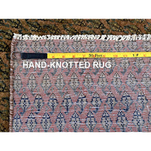 Load image into Gallery viewer, 2&#39;6&quot;x11&#39;5&quot; Copper Brown, Vintage Persian Tabriz with Paisley Repetitive Intricate Pattern, Shaved Down, Zero Pile, Sides and Ends Professionally Secured, Fragment, Runner, Oriental Rug Sh654 FWR3924