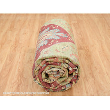 Load image into Gallery viewer, 12&#39;x18&#39;2&quot; Terracotta Red, Densely Woven Natural Dyes, Organic Wool Hand Knotted, Antiqued Fine Heriz Re-creation, Oversized Oriental Rug FWR393012