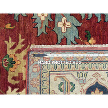 Load image into Gallery viewer, 12&#39;x18&#39;2&quot; Terracotta Red, Densely Woven Natural Dyes, Organic Wool Hand Knotted, Antiqued Fine Heriz Re-creation, Oversized Oriental Rug FWR393012