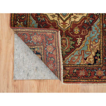 Load image into Gallery viewer, 2&#39;7&quot;x10&#39; Terracotta Red, Hand Knotted, Antiqued Fine Heriz Re-creation, Densely Woven, Natural Dyes, Extra Soft Wool, Runner Oriental Rug FWR393018