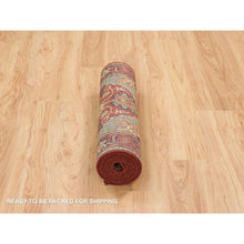 Load image into Gallery viewer, 2&#39;7&quot;x10&#39; Terracotta Red, Hand Knotted, Antiqued Fine Heriz Re-creation, Densely Woven, Natural Dyes, Extra Soft Wool, Runner Oriental Rug FWR393018
