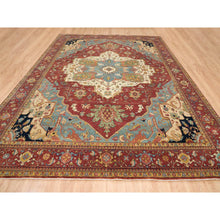 Load image into Gallery viewer, 12&#39;x15&#39;2&quot; Terracotta Red, Antiqued Fine Heriz Re-creation, Densely Woven Natural Dyes, Hand Knotted Soft Wool, Oversized Oriental Rug FWR393054