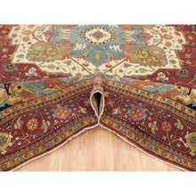 Load image into Gallery viewer, 12&#39;x15&#39;2&quot; Terracotta Red, Antiqued Fine Heriz Re-creation, Densely Woven Natural Dyes, Hand Knotted Soft Wool, Oversized Oriental Rug FWR393054