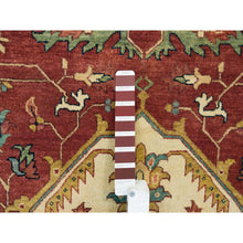 Load image into Gallery viewer, 12&#39;x15&#39;2&quot; Terracotta Red, Antiqued Fine Heriz Re-creation, Densely Woven Natural Dyes, Hand Knotted Soft Wool, Oversized Oriental Rug FWR393054