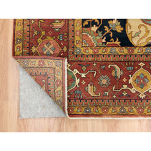 Load image into Gallery viewer, 12&#39;2&quot;x12&#39;2&quot; Terracotta Red, Hand Knotted Antiqued Fine Heriz Re-creation, Natural Dyes Dense Weave, Extra Soft Wool, Square Oriental Rug FWR393060