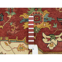 Load image into Gallery viewer, 12&#39;2&quot;x12&#39;2&quot; Terracotta Red, Hand Knotted Antiqued Fine Heriz Re-creation, Natural Dyes Dense Weave, Extra Soft Wool, Square Oriental Rug FWR393060